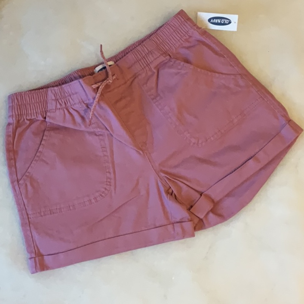 Cuffed Twill Pull-On Shorts for Girls _ XL (14)